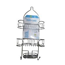 Shower Candy Restocked – Luxury and High-Quality Shower Caddy with Two-Tier Metal Wire Racks and Hooks for Razors, Washcloths, and Bathroom Essentials