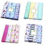 4pcs Cotton Baby Flannels / Receiving Blankets – Ultra-Soft, Breathable, Multipurpose Baby Swaddle and Nursing Wrap for Newborns, New Moms, and Infant Care Essentials