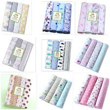 4pcs Cotton Baby Flannels / Receiving Blankets – Ultra-Soft, Breathable, Multipurpose Baby Swaddle and Nursing Wrap for Newborns, New Moms, and Infant Care Essentials