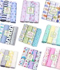 4pcs Cotton Baby Flannels / Receiving Blankets – Ultra-Soft, Breathable, Multipurpose Baby Swaddle and Nursing Wrap for Newborns, New Moms, and Infant Care Essentials