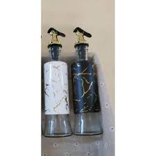 Glass Marble Oil/Vinegar Dispenser Bottle – Premium Glass & Stainless Steel, Drip-Free Spout, Easy Pour, Classic Design for Kitchen, Olive Oil, Cooking, Salad, and Vinegar Use