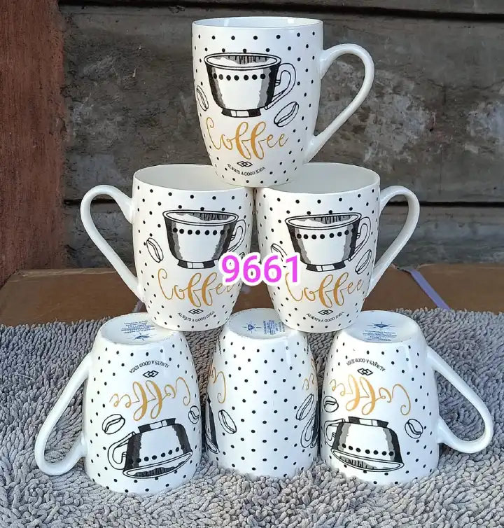12 PCS White Ceramic Coffee Mugs Set High Quality Durable Ceramic Cups for Coffee Tea Hot Chocolate Milk Home Office Cafe Use Dishwasher Safe Elegant Design