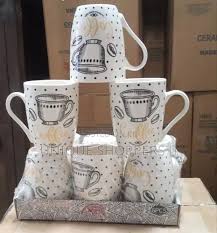 12 PCS White Ceramic Coffee Mugs Set High Quality Durable Ceramic Cups for Coffee Tea Hot Chocolate Milk Home Office Cafe Use Dishwasher Safe Elegant Design