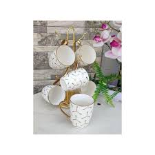 Ceramic Mug Set of 6 – Stylish Coffee, Latte, Cappuccino & Tea Cups (Ceramic Drinkware)