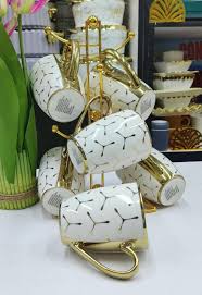 Ceramic Mug Set of 6 – Stylish Coffee, Latte, Cappuccino & Tea Cups (Ceramic Drinkware)