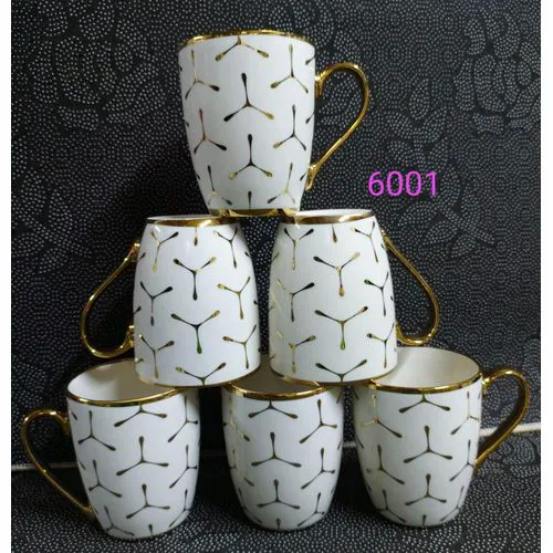 Ceramic Mug Set of 6 – Stylish Coffee, Latte, Cappuccino & Tea Cups (Ceramic Drinkware)