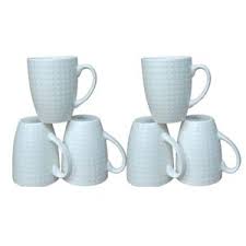 Ceramic Elegant Mugs and Cups Set of 6 for Tea and Coffee Use Stylish Heat Resistant Drinkware for Home Office Kitchen Daily Beverages Gift Set for Family Entertaining and Modern Table Settings