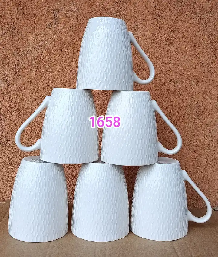 Ceramic Elegant Mugs and Cups Set of 6 for Tea and Coffee Use Stylish Heat Resistant Drinkware for Home Office Kitchen Daily Beverages Gift Set for Family Entertaining and Modern Table Settings