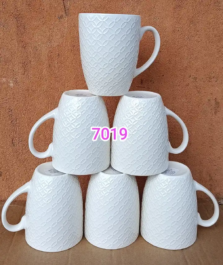 Ceramic Elegant Mugs and Cups Set of 6 for Tea and Coffee Use Stylish Heat Resistant Drinkware for Home Office Kitchen Daily Beverages Gift Set for Family Entertaining and Modern Table Settings