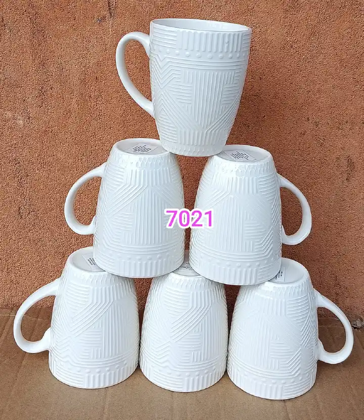 Ceramic Elegant Mugs and Cups Set of 6 for Tea and Coffee Use Stylish Heat Resistant Drinkware for Home Office Kitchen Daily Beverages Gift Set for Family Entertaining and Modern Table Settings