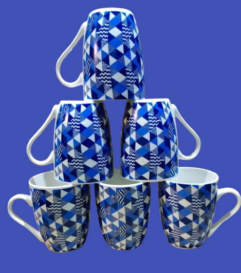 Exclusive 6pcs Ceramic Coffee Mug Set – Hand Painted Studio Pottery, Durable Stoneware Tea Cups, Beautiful Ceramic Mugs for Home, Office, Gift, Microwave & Dishwasher Safe