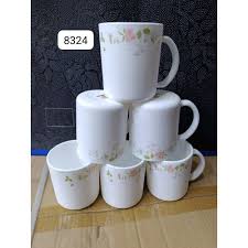 Luminarc 6pc Ceramic Tea Cups Mugs Set, Durable Coffee & Tea Cups with Comfortable Warm Hold, Ideal for Hot Chocolate, Milk, Home & Office, Gift-Ready Design