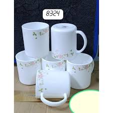Luminarc 6pc Ceramic Tea Cups Mugs Set, Durable Coffee & Tea Cups with Comfortable Warm Hold, Ideal for Hot Chocolate, Milk, Home & Office, Gift-Ready Design