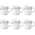 Luminarc 6pc Ceramic Tea Cups Mugs Set, Durable Coffee & Tea Cups with Comfortable Warm Hold, Ideal for Hot Chocolate, Milk, Home & Office, Gift-Ready Design