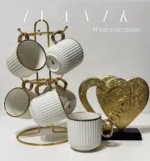 12 Japanese Ceramic Mugs – Premium Porcelain Tea Coffee Cups for Home, Office, Parties, Dishwasher Safe, Elegant Design, Heat Resistant, Gift Set with 12 Saucers, Microwave Safe for All Everyday Today