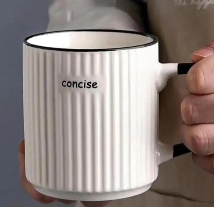 Ceramic Mug Set of 6 Coffee Tea Milk Cups Elegant Heat Resistant Drinkware for Home Office Cafe Daily Use with Smooth Finish Comfortable Handle and Classic Design for Hot Beverages