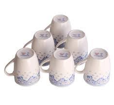 Elegant 6pcs Ceramic Mugs Set – Durable Coffee Tea Cups with Comfortable Handle, Microwave & Dishwasher Safe, Classic White Design for Home, Office, Parties, Gifts Daily Hot Beverage Enjoyment (350ml)