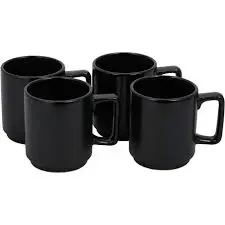 Ceramic Elegant Mugs for Tea Coffee Set of 6 – Thick Chip-Resistant Ceramic Cups with Ergonomic Handles, Classic Kitchen Design, Durable Dishwasher Microwave Safe Drinkware for Home and Office