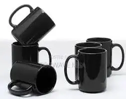 Ceramic Elegant Mugs for Tea Coffee Set of 6 – Thick Chip-Resistant Ceramic Cups with Ergonomic Handles, Classic Kitchen Design, Durable Dishwasher Microwave Safe Drinkware for Home and Office