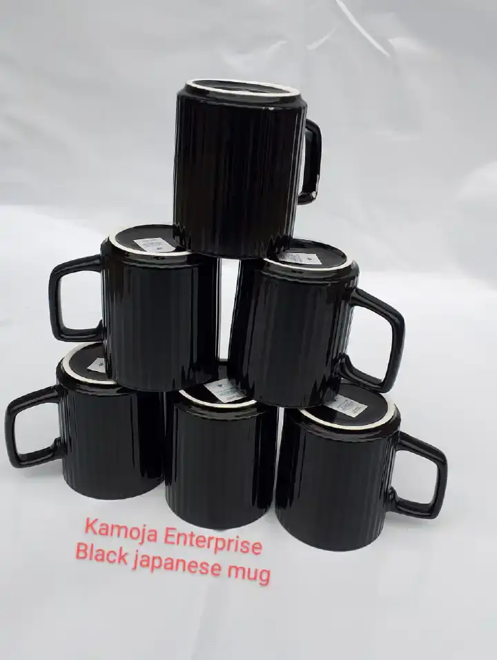 Ceramic Elegant Mugs for Tea Coffee Set of 6 – Thick Chip-Resistant Ceramic Cups with Ergonomic Handles, Classic Kitchen Design, Durable Dishwasher Microwave Safe Drinkware for Home and Office