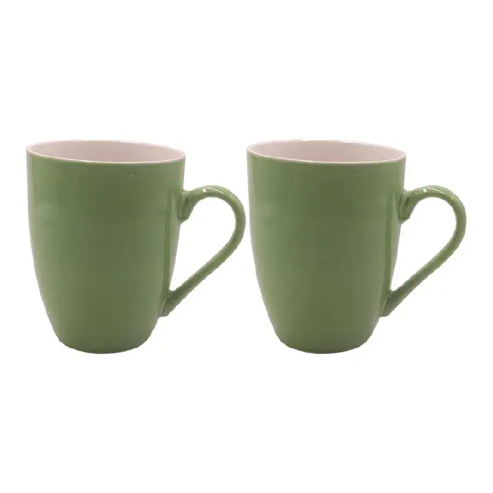 Niceone 6PCS 370ML Premium Porcelain Tea Coffee Milk Cups Set, Elegant Durable Ceramic Mugs for Daily Use, Smooth Glaze, Heat-Resistant, Comfortable Handle, Ideal Gift for Family & Friends