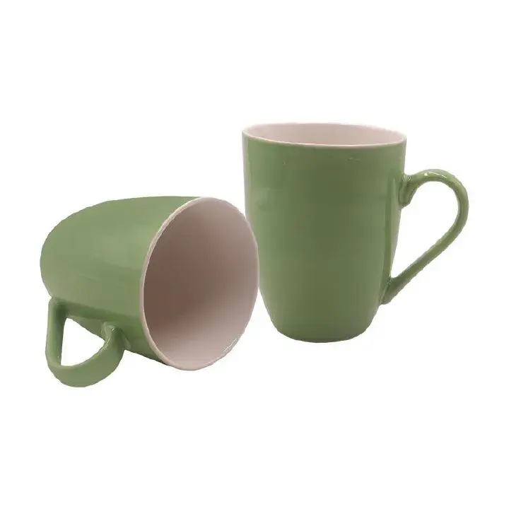 Niceone 6PCS 370ML Premium Porcelain Tea Coffee Milk Cups Set, Elegant Durable Ceramic Mugs for Daily Use, Smooth Glaze, Heat-Resistant, Comfortable Handle, Ideal Gift for Family & Friends