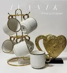 6 PCS Ceramic Mug Set – Elegant Durable Coffee Tea Cups for Home Office Kitchen – Comfortable Handle, Classic Design, Microwave Safe, Easy to Clean, Perfect Gift for Friends Family Daily Use