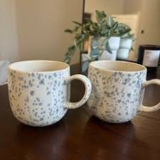 Ceramic Elegant Mugs Cups for Tea Coffee Set of 6 Thick Ergonomic Handle Chip Resistant Classic Design for Home Kitchen