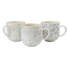 Ceramic Elegant Mugs Cups for Tea Coffee Set of 6 Thick Ergonomic Handle Chip Resistant Classic Design for Home Kitchen