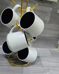 Limited Stock Ceramic Mug Set of 6 Cups 380ml – Durable Porcelain Coffee Tea Mugs with Elegant Finish, Perfect for Daily Use, Entertaining Guests, Office & Home, Microwave Safe, Stylish Gift Set