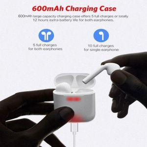 TWS i18 Bluetooth 5.0 Wireless Earbuds with Charging Case, Touch Control, Built-in Mic, Hi-Fi Stereo Sound, Auto Pairing, Portable Earpods for Android & iOS Smartphones