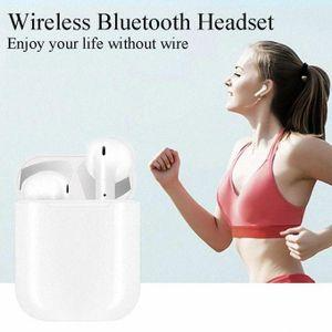 TWS i18 Bluetooth 5.0 Wireless Earbuds with Charging Case, Touch Control, Built-in Mic, Hi-Fi Stereo Sound, Auto Pairing, Portable Earpods for Android & iOS Smartphones