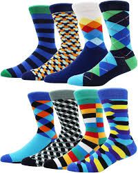 Fashion 12 Pairs Men’s Happy Socks – Colorful Fun Cotton Socks for Office, Casual, and Everyday Wear