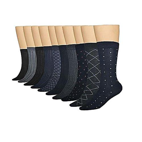 Fashion 6PCs Men's Official Socks - Assorted, Comfortable Breathable Cotton Blend Socks for Daily Wear, Office, Sports, and Casual Outfits, 6-Pair Pack