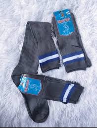Fashion 6 Pairs Comfy Cotton Grey Blue Strips Boys School Socks – Soft Breathable Kids Socks for Daily Wear, Sports, School Uniform, Durable Non-Slip Cotton Blend Footwear