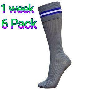 Fashion Grey 6 Pairs Boys School Socks – Soft Cotton Blend Kids Crew Socks for Daily Wear, Uniform, Sports, and Comfortable All-Day Use