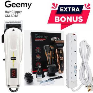 Geemy Smart Rechargeable Cordless Shaving Machine with Indicator + Free 3-in-1 Nose Trimmer & 4-Way Power Extension Cable – Grooming Kit for Men at Home or Travel