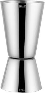 Metallic Double-Sided Tot Glass - Stainless Steel 15ml/30ml & 30ml/60ml Measuring Cups for Precise Cooking and Bartending