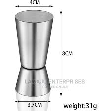 Metallic Double-Sided Tot Glass - Stainless Steel 15ml/30ml & 30ml/60ml Measuring Cups for Precise Cooking and Bartending