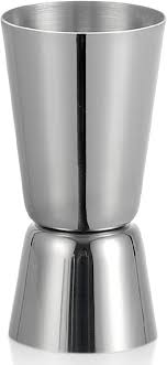Metallic Double-Sided Tot Glass - Stainless Steel 15ml/30ml & 30ml/60ml Measuring Cups for Precise Cooking and Bartending