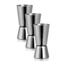 Metallic Double-Sided Tot Glass - Stainless Steel 15ml/30ml & 30ml/60ml Measuring Cups for Precise Cooking and Bartending