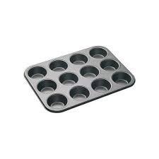 12-Hole Muffin Tin / Baking Tin with Free Measuring Cup Set – Non-Stick Bakeware for Cupcakes, Muffins, and Desserts, Oven & Dishwasher Safe for Home Baking