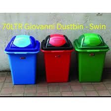 70L Heavy Duty Swing Bin Dust Bin – Large Capacity Waste Container for Home, Office, Kitchen, and Outdoor Use Durable Plastic Trash Can with Swing Lid