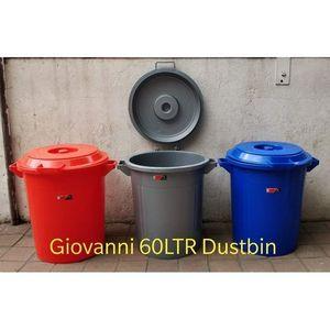 60L Heavy Duty Plastic Dustbin with Tight Lid – Durable Outdoor & Indoor Garbage Bin for Home, Kitchen, Office, Garden Waste Management