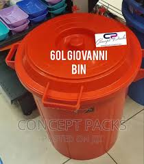 60L Heavy Duty Plastic Dustbin with Tight Lid – Durable Outdoor & Indoor Garbage Bin for Home, Kitchen, Office, Garden Waste Management