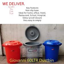 60L Heavy Duty Plastic Dustbin with Tight Lid – Durable Outdoor & Indoor Garbage Bin for Home, Kitchen, Office, Garden Waste Management