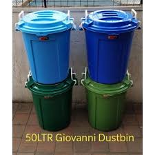 50L Heavy Duty Dust Bin with Tight-Fitting Lid – Durable Outdoor Indoor Garbage Waste Container for Home, Office, Kitchen & Garden Use