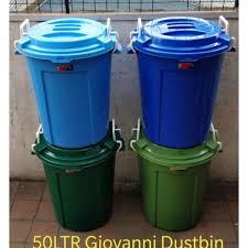 50L Heavy Duty Dust Bin with Tight-Fitting Lid – Durable Outdoor Indoor Garbage Waste Container for Home, Office, Kitchen & Garden Use