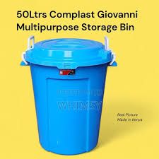 50L Heavy Duty Dust Bin with Tight-Fitting Lid – Durable Outdoor Indoor Garbage Waste Container for Home, Office, Kitchen & Garden Use