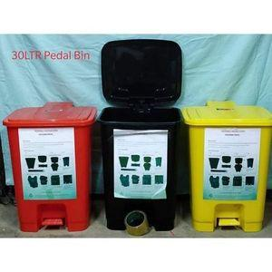 30L Plastic Pedal Trash Bin with Lid – Durable Kitchen, Bathroom & Office Garbage Can with Hands-Free Pedal Operation